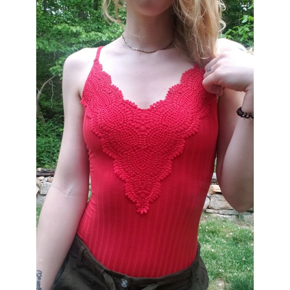 Ribbed Red Jumpsuit